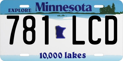 MN license plate 781LCD