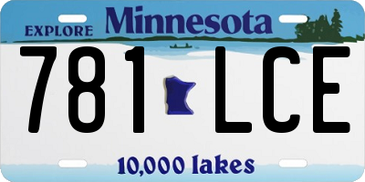 MN license plate 781LCE