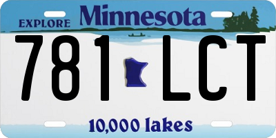 MN license plate 781LCT