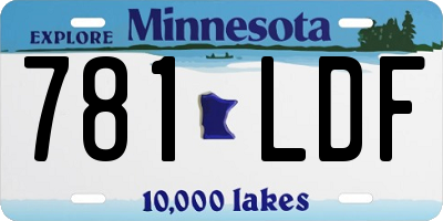 MN license plate 781LDF
