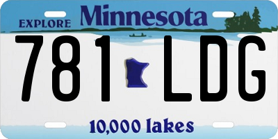 MN license plate 781LDG