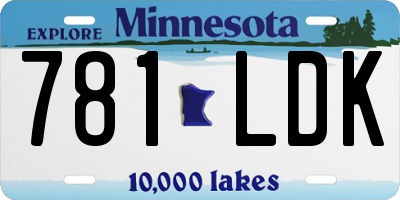 MN license plate 781LDK