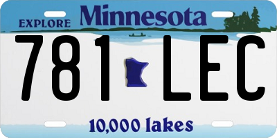 MN license plate 781LEC