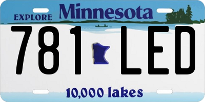 MN license plate 781LED
