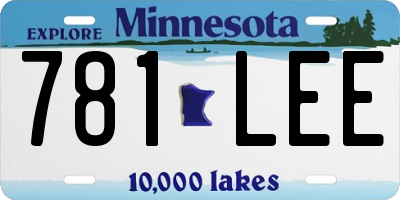 MN license plate 781LEE