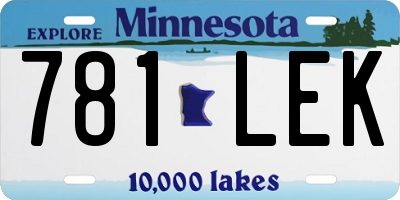 MN license plate 781LEK