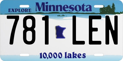 MN license plate 781LEN