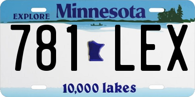 MN license plate 781LEX