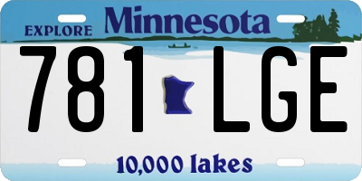 MN license plate 781LGE