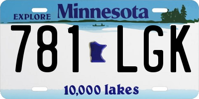 MN license plate 781LGK