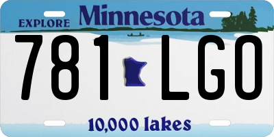 MN license plate 781LGO