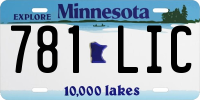 MN license plate 781LIC