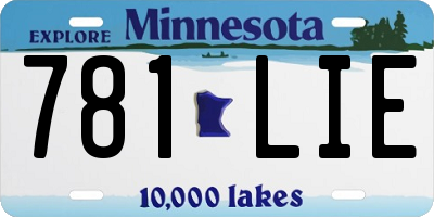 MN license plate 781LIE