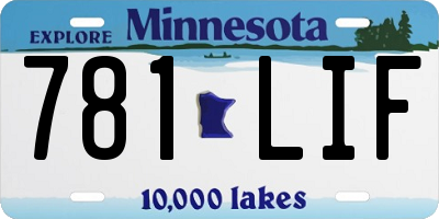 MN license plate 781LIF