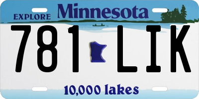 MN license plate 781LIK
