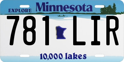 MN license plate 781LIR