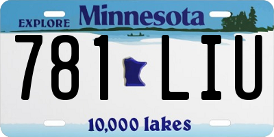 MN license plate 781LIU