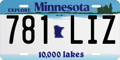 MN license plate 781LIZ