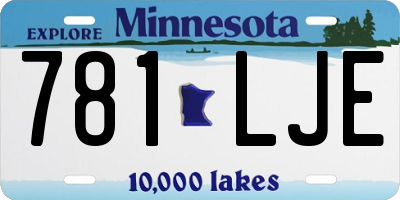 MN license plate 781LJE