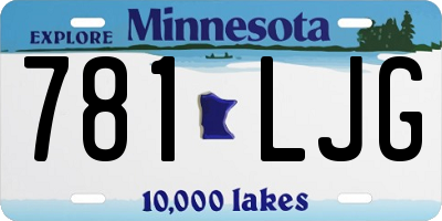 MN license plate 781LJG