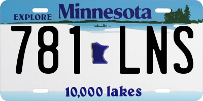 MN license plate 781LNS