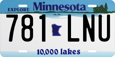 MN license plate 781LNU
