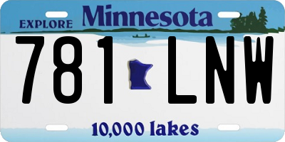 MN license plate 781LNW