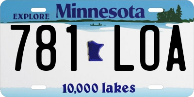 MN license plate 781LOA