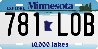MN license plate 781LOB