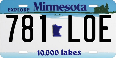 MN license plate 781LOE