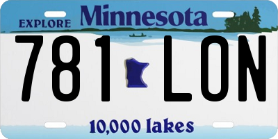 MN license plate 781LON
