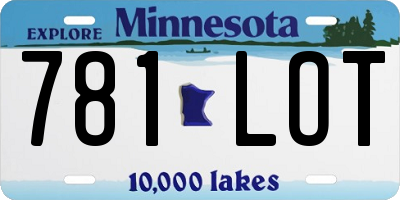 MN license plate 781LOT