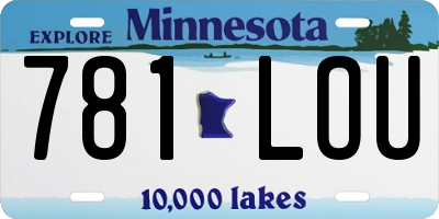 MN license plate 781LOU