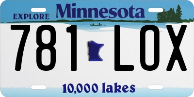 MN license plate 781LOX