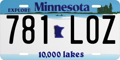 MN license plate 781LOZ