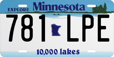 MN license plate 781LPE