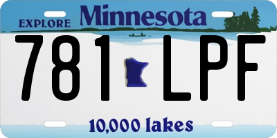 MN license plate 781LPF
