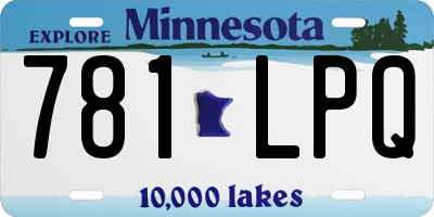 MN license plate 781LPQ