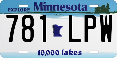 MN license plate 781LPW