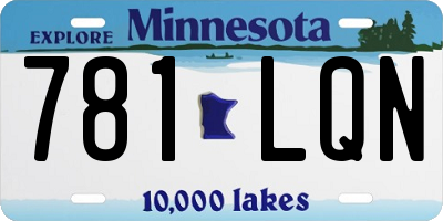 MN license plate 781LQN