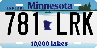 MN license plate 781LRK