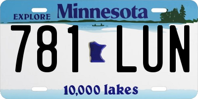 MN license plate 781LUN