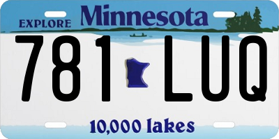MN license plate 781LUQ