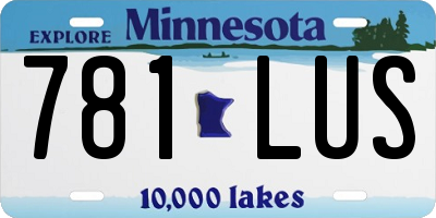 MN license plate 781LUS