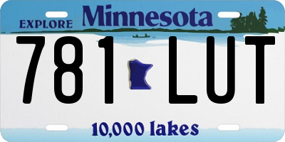 MN license plate 781LUT