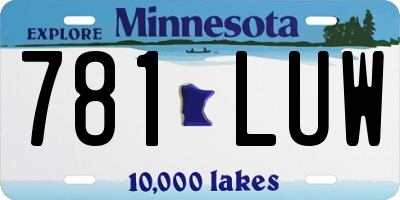 MN license plate 781LUW