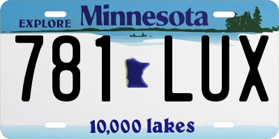 MN license plate 781LUX