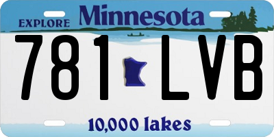 MN license plate 781LVB