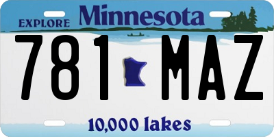 MN license plate 781MAZ