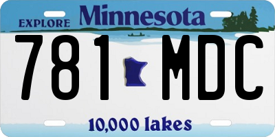MN license plate 781MDC
